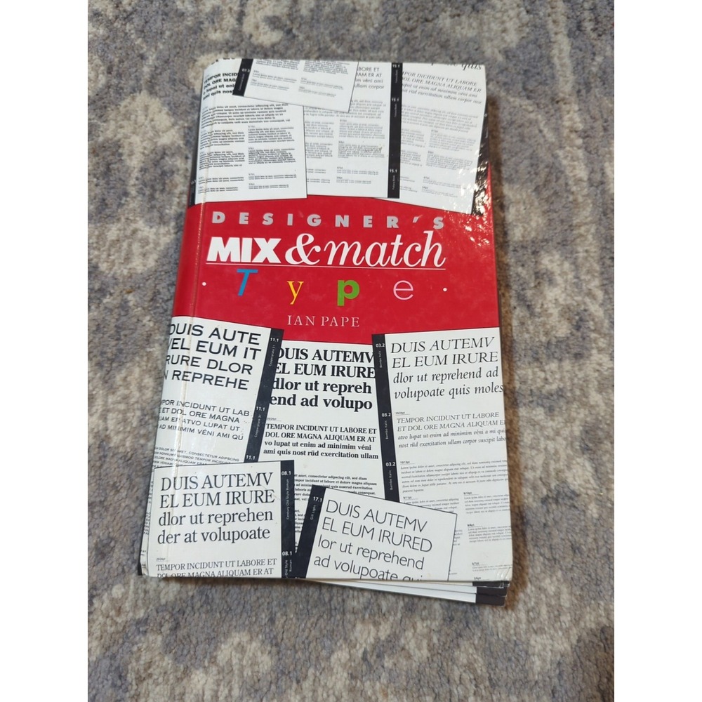 DESIGNER'S MIX & MATCH TYPE By Ian Pape VTG 1992 Hardcover Typography Font Faces
